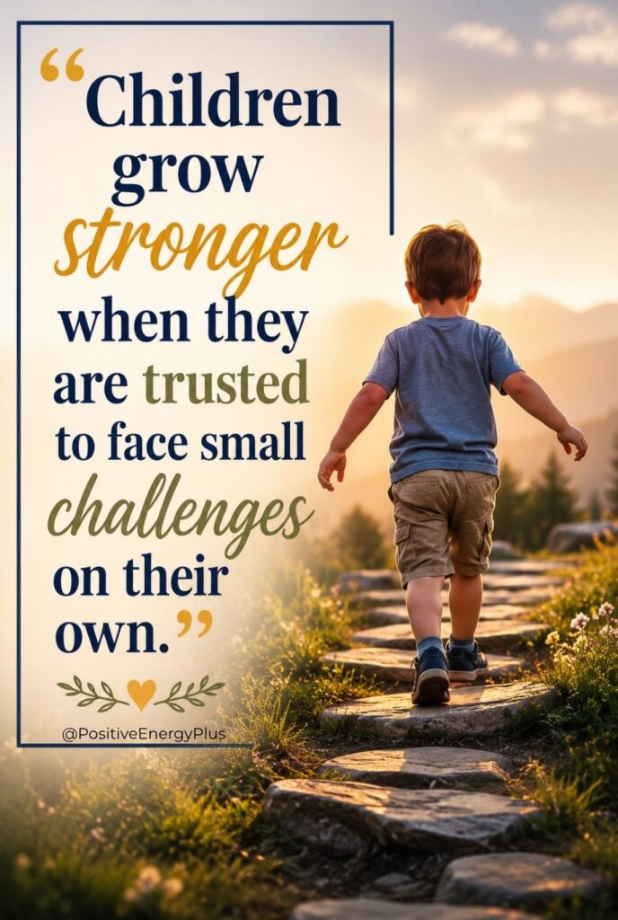 “Children grow stronger when they are trusted to face small challenges on their own.”