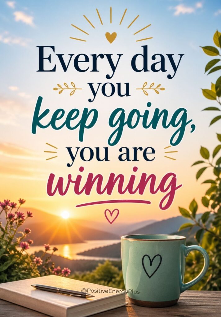 Every day you keep going, you are winning