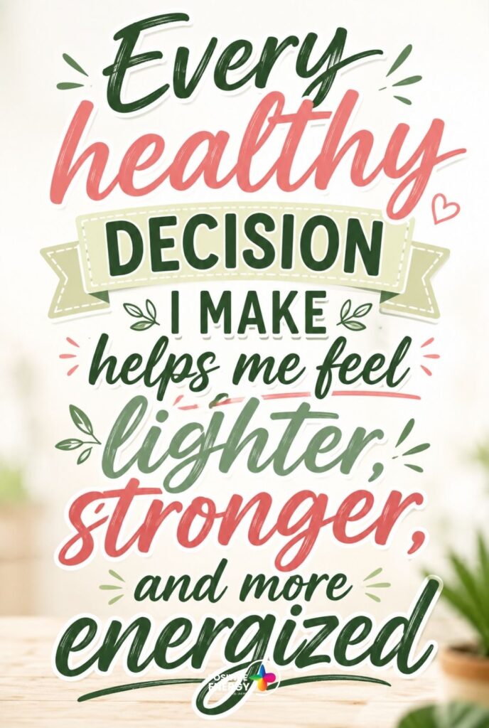 Every healthy decision I make helps me feel lighter, stronger, and more energized.