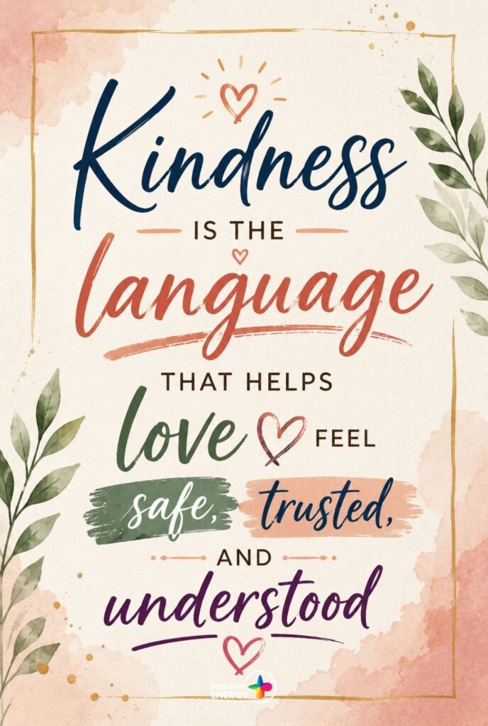 Kindness is the language that helps love feel safe, trusted, and understood.