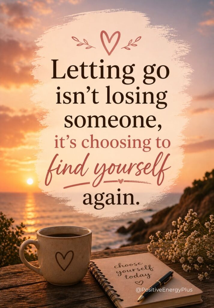 Letting go isn’t losing someone, it’s choosing to find yourself again