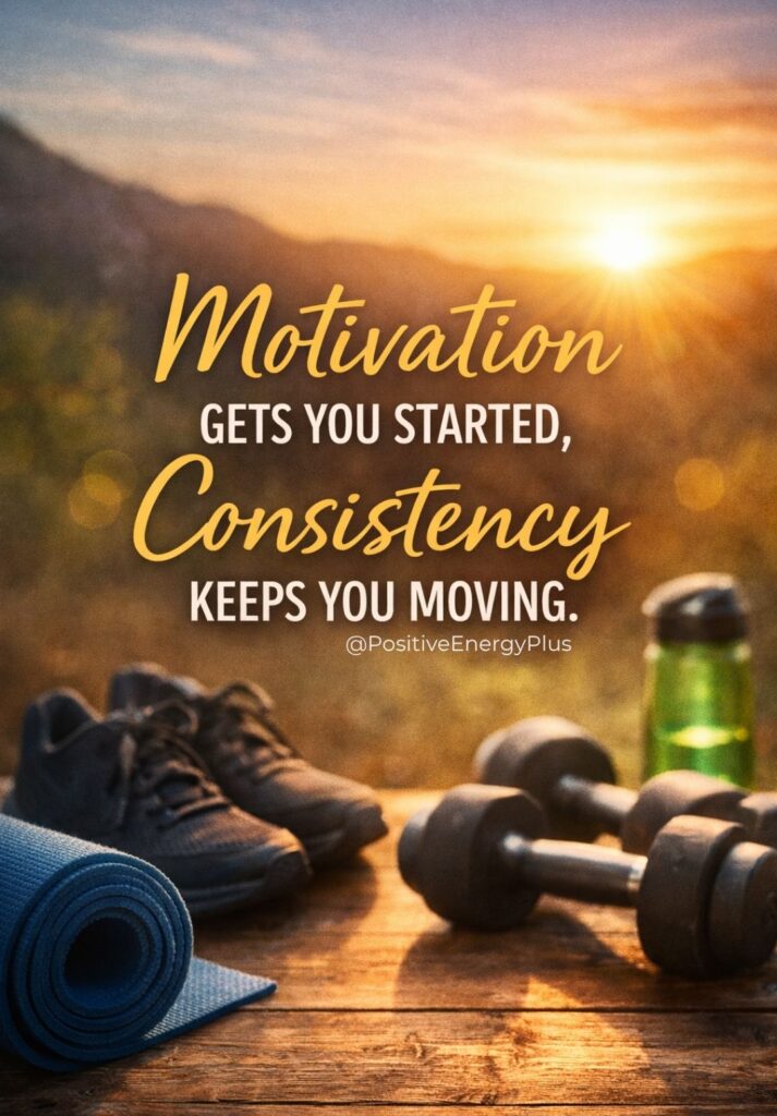 Motivation gets you started, consistency keeps you moving.