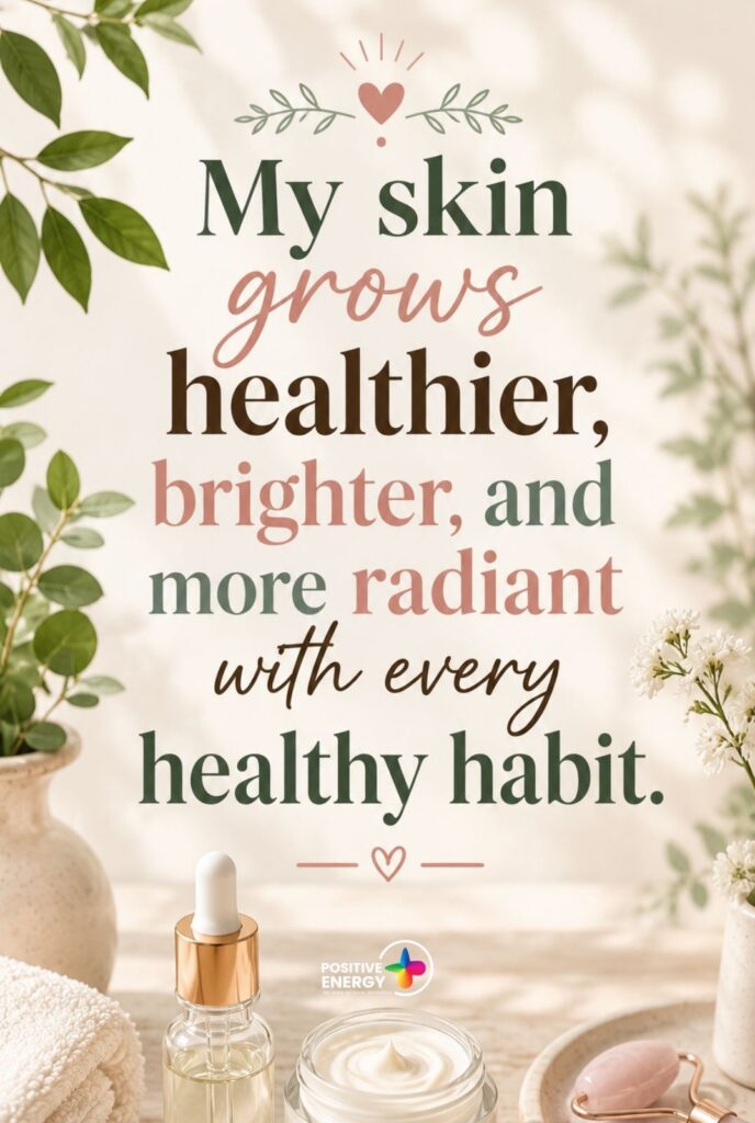My skin grows healthier, brighter, and more radiant with every healthy habit.