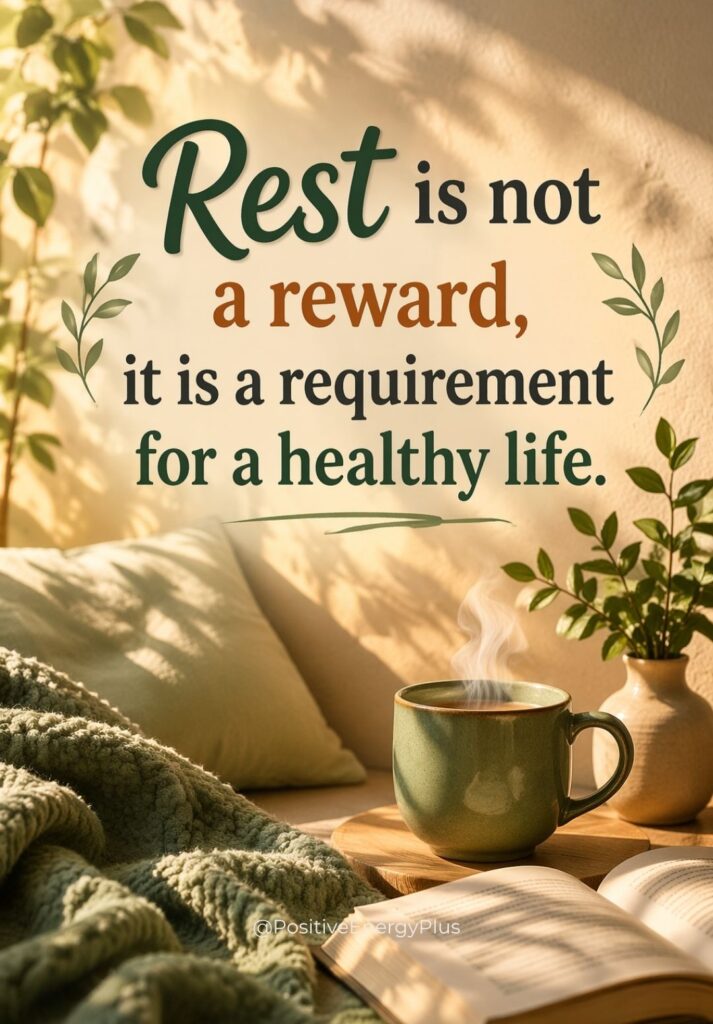 Rest is not a reward, it is a requirement for a healthy life.