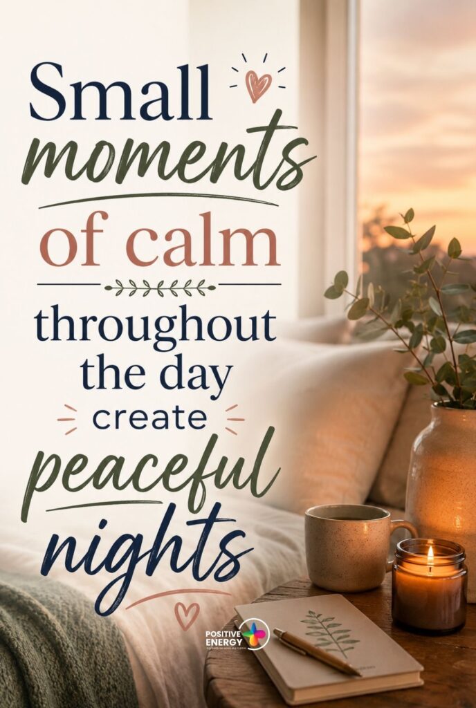 Small moments of calm throughout the day create peaceful nights