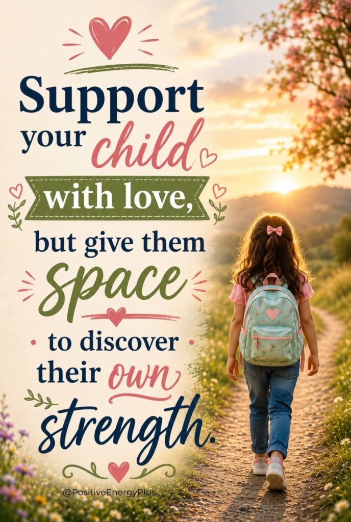 “Support your child with love, but give them space to discover their own strength.”
