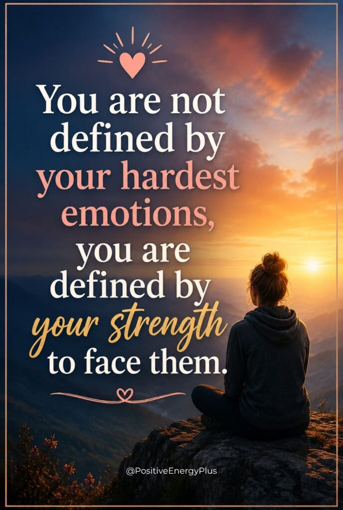 You are not defined by your hardest emotions, you are defined by your strength to face them