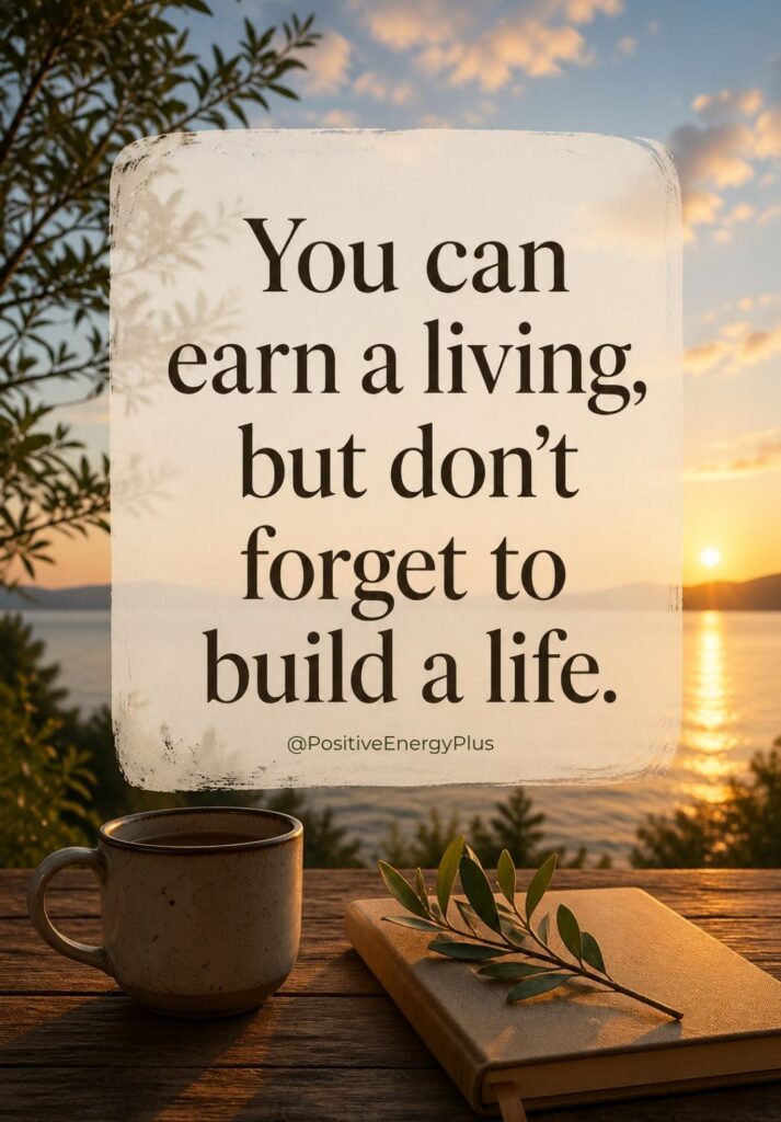 You can earn a living, but don’t forget to build a life