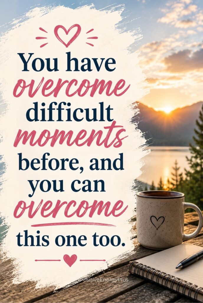 You have overcome difficult moments before, and you can overcome this one too