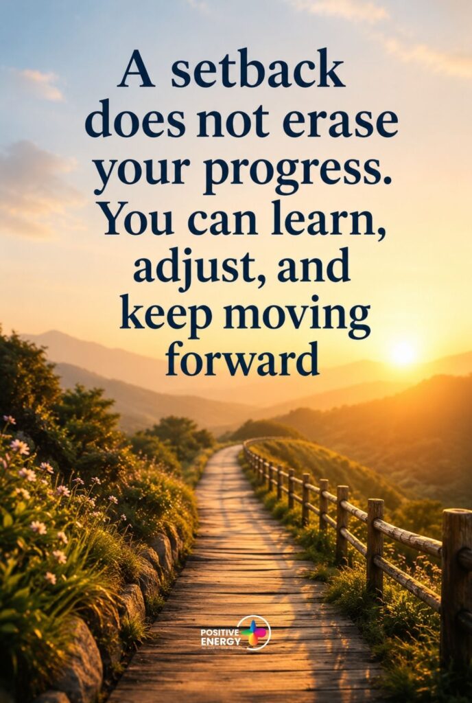 A setback does not erase your progress. You can learn, adjust, and keep moving forward