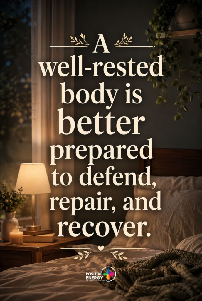 A well-rested body is better prepared to defend, repair, and recover.