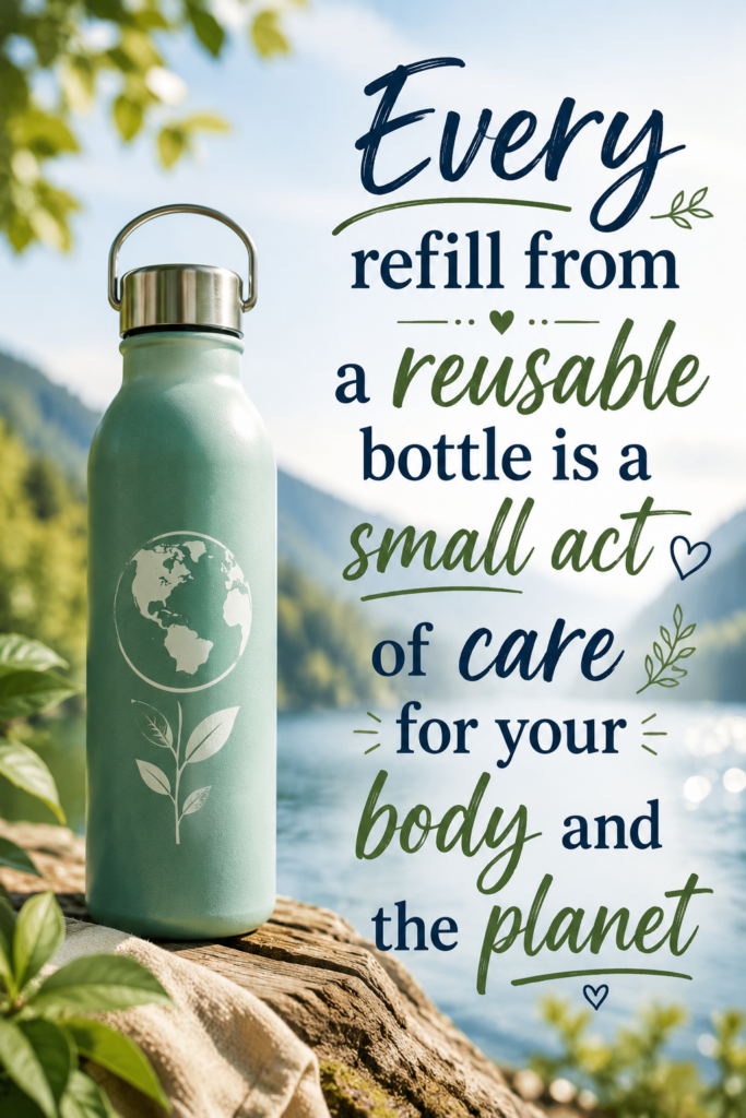 Every refill from a reusable bottle is a small act of care for your body and the planet
