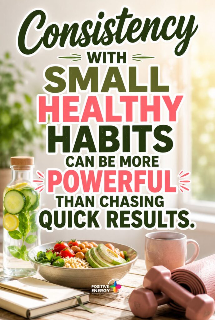 Consistency with small healthy habits can be more powerful than chasing quick results.