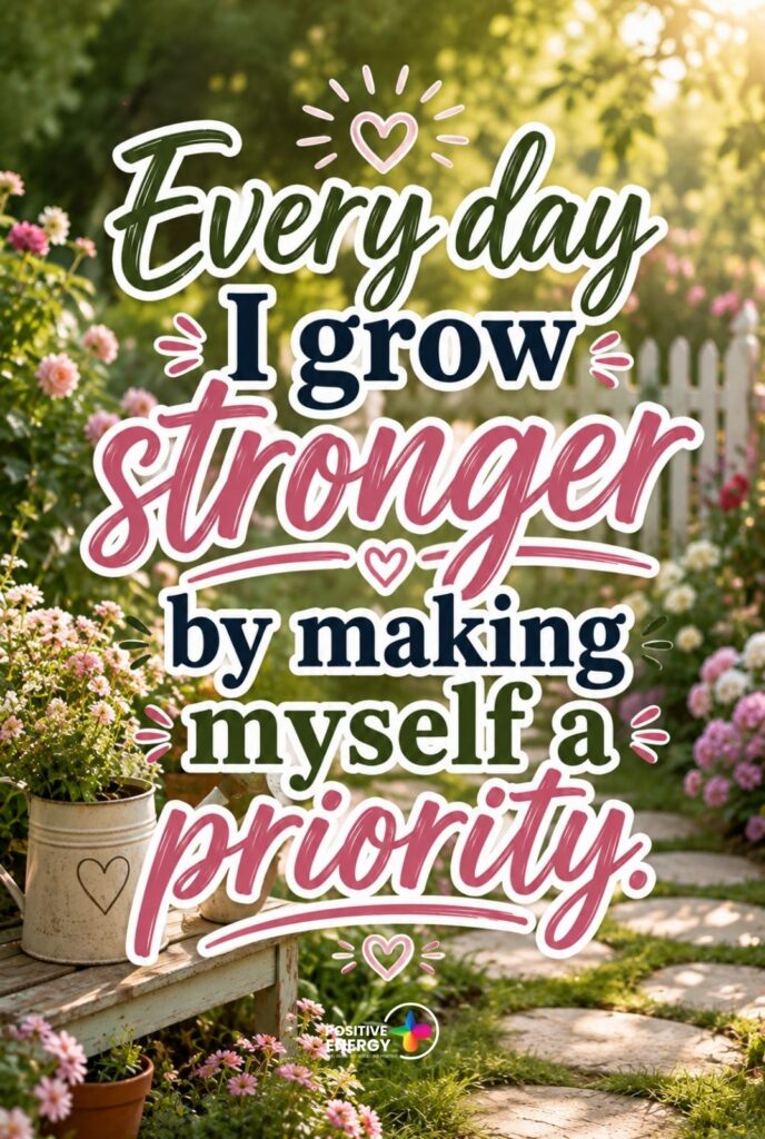Every day I grow stronger by making myself a priority