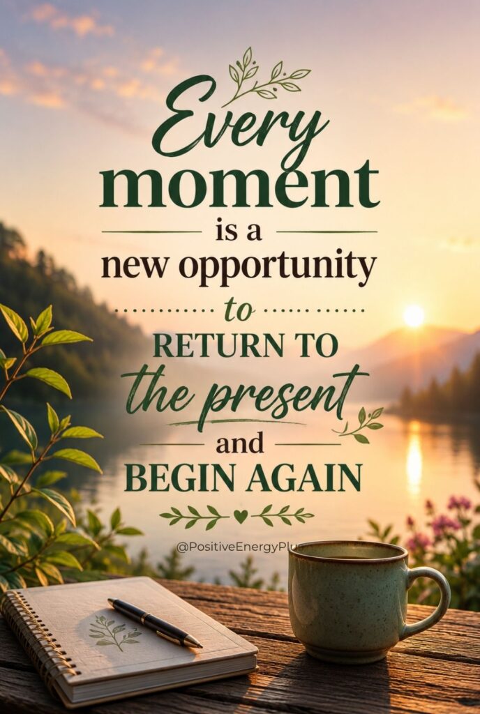 Every moment is a new opportunity to return to the present and begin again