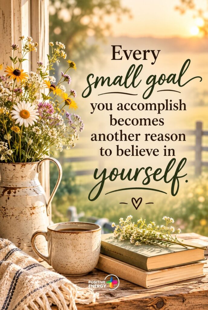 Every small goal you accomplish becomes another reason to believe in yourself