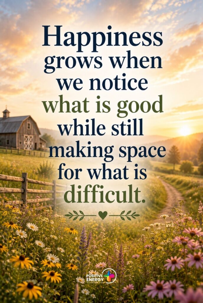 Happiness grows when we notice what is good while still making space for what is difficult.