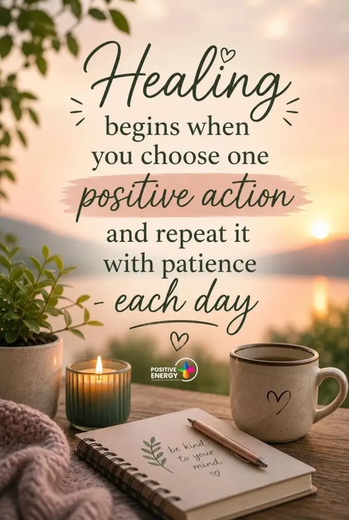 Healing begins when you choose one positive action and repeat it with patience each day