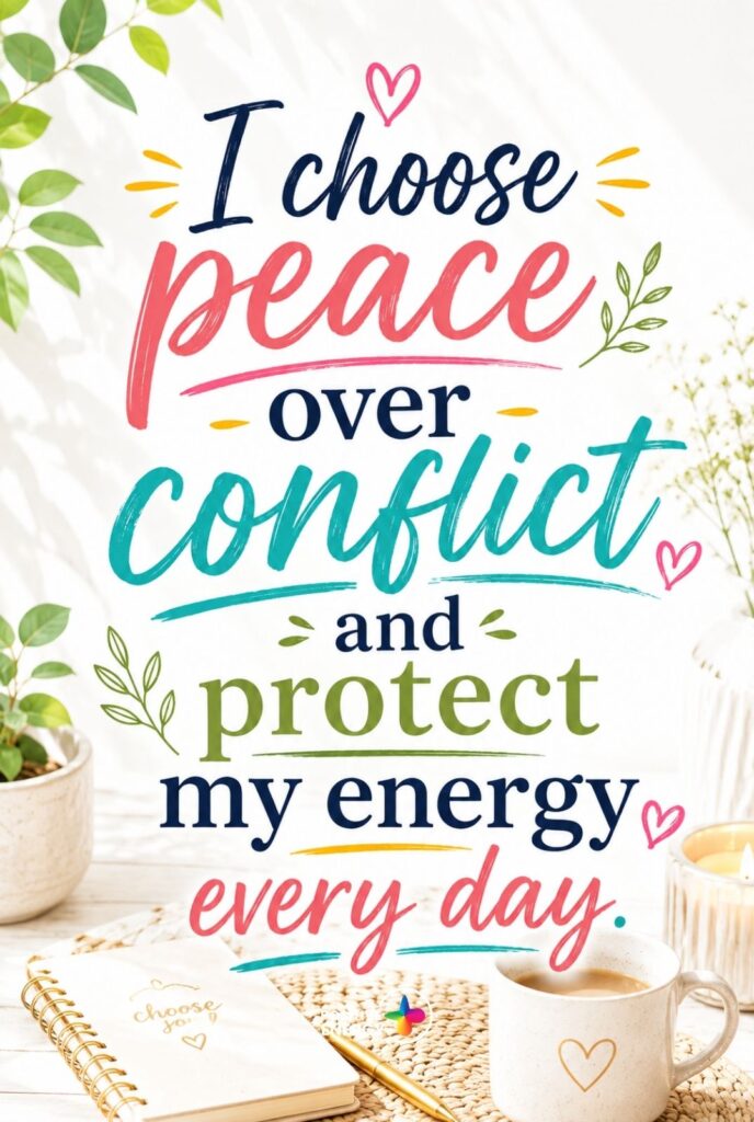I choose peace over conflict and protect my energy every day