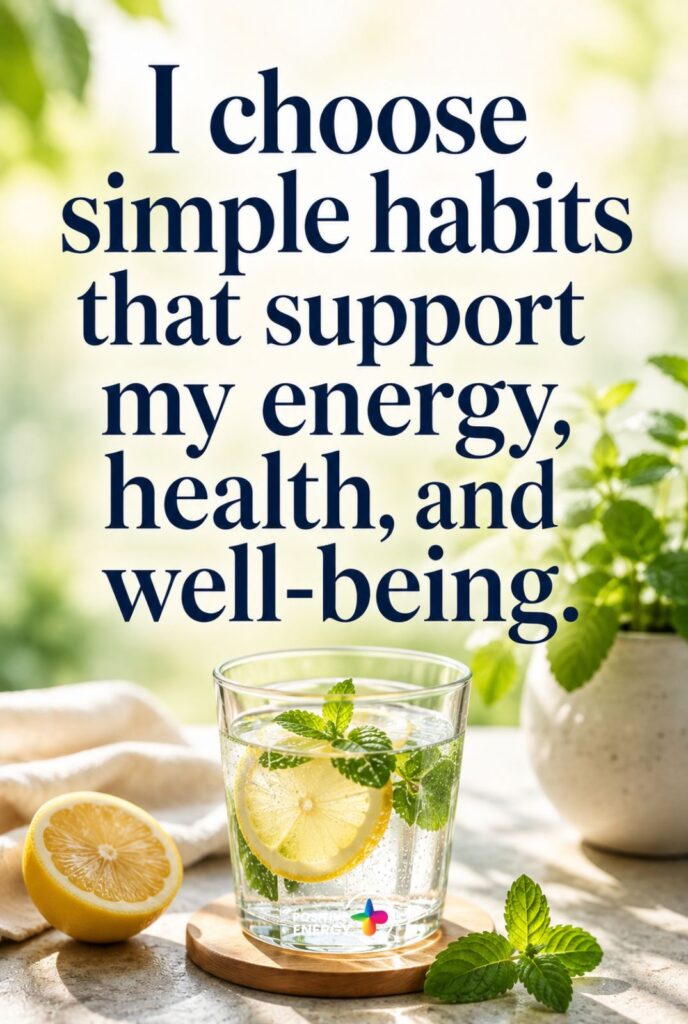 I choose simple habits that support my energy, health, and well-being.