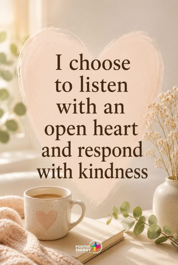 I choose to listen with an open heart and respond with kindness.