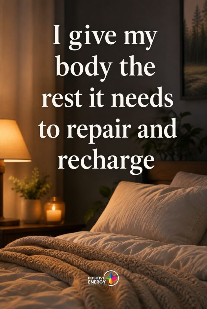 I give my body the rest it needs to repair and recharge