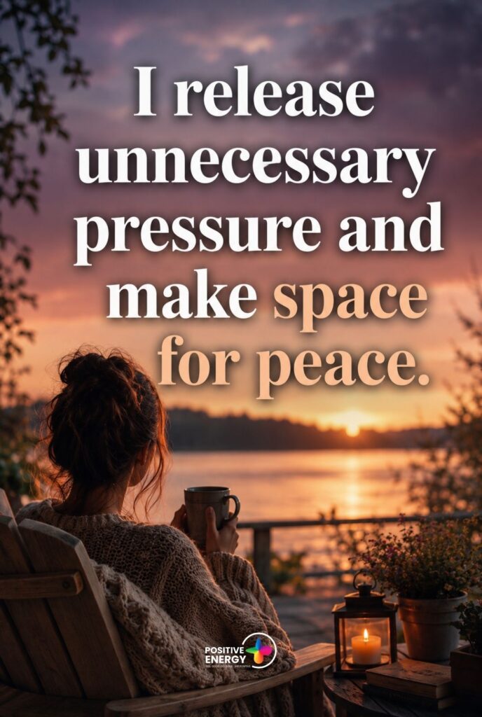 I release unnecessary pressure and make space for peace.