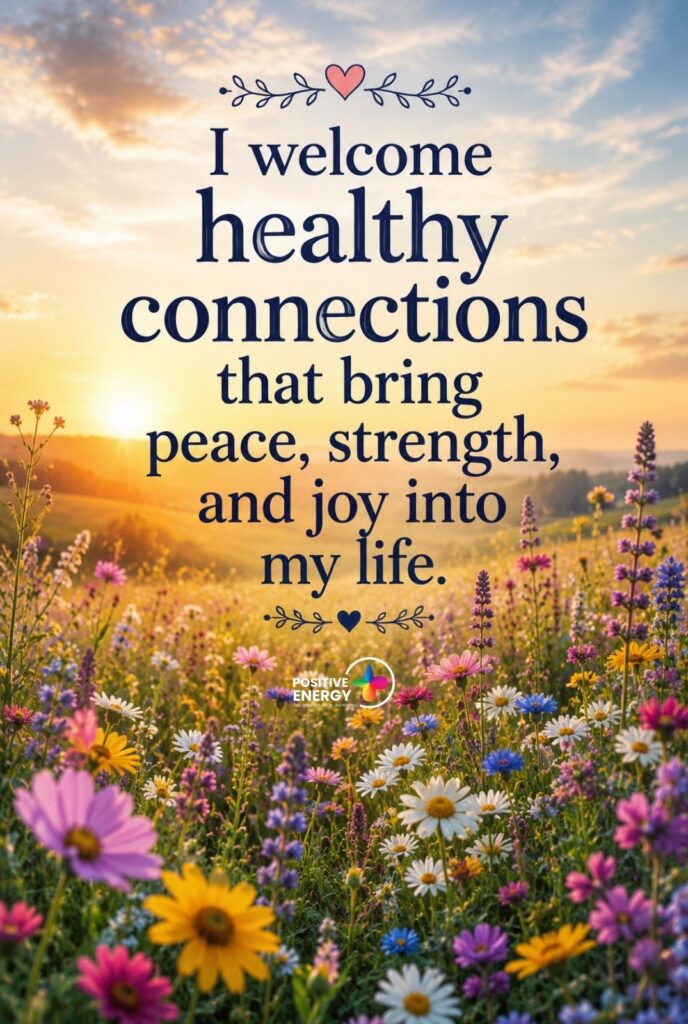 I welcome healthy connections that bring peace, strength, and joy into my life.