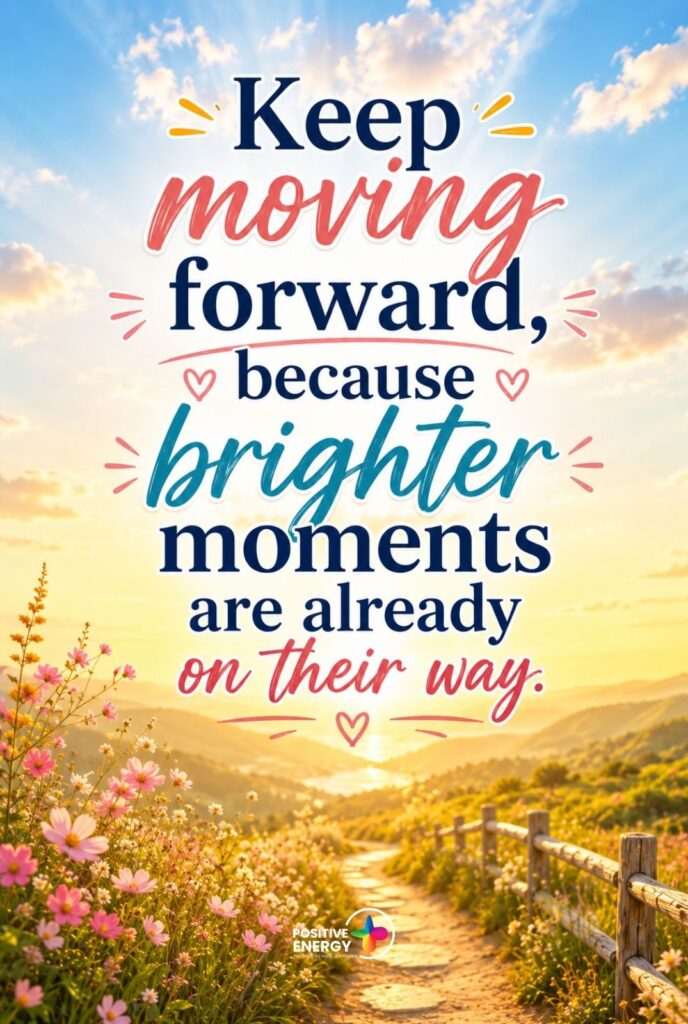 Keep moving forward, because brighter moments are already on their way