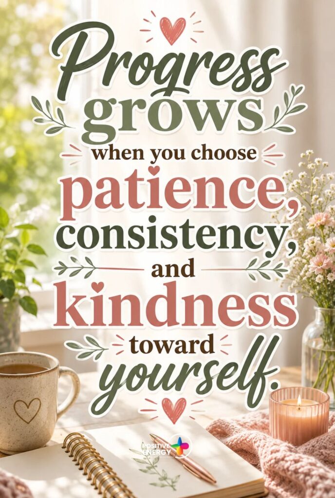 Progress grows when you choose patience, consistency, and kindness toward yourself