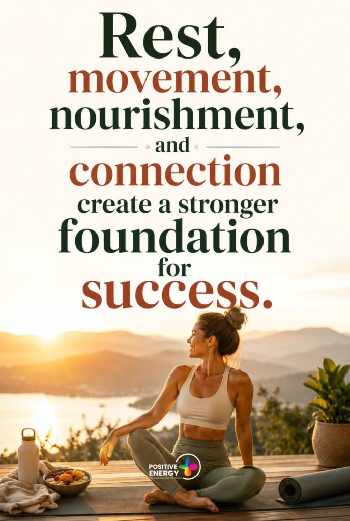 Rest, movement, nourishment, and connection create a stronger foundation for success.