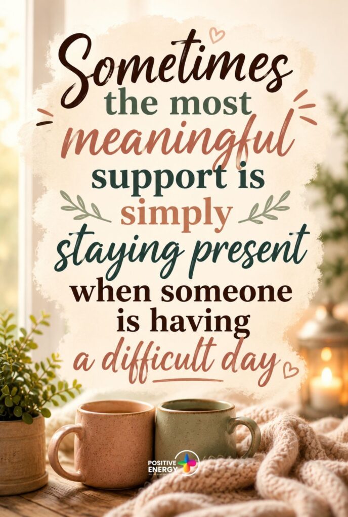 Sometimes the most meaningful support is simply staying present when someone is having a difficult day
