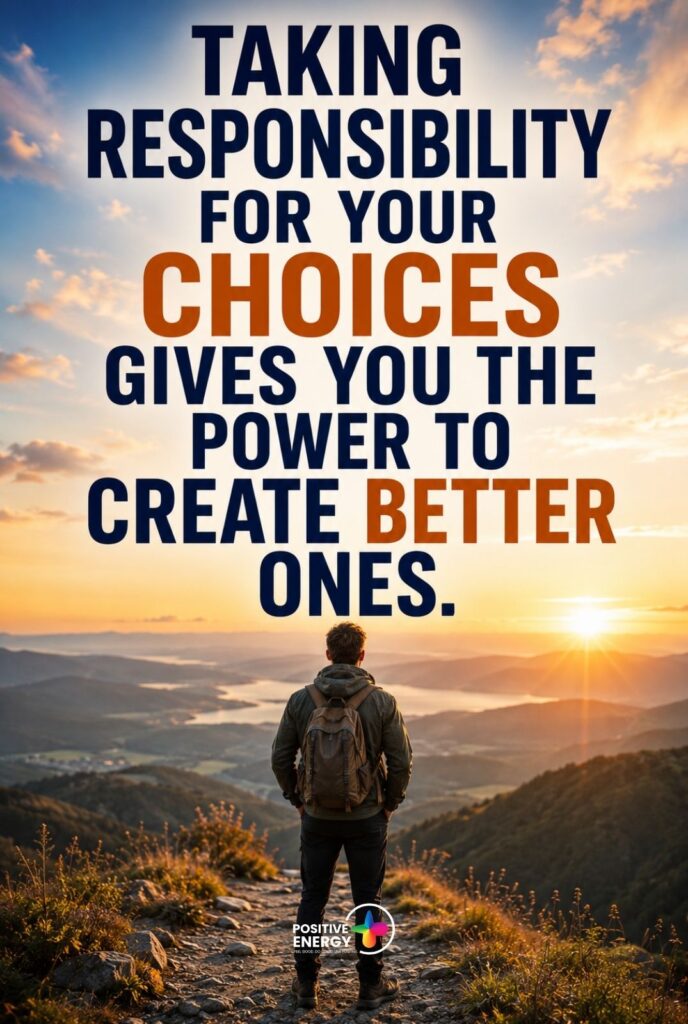 Taking responsibility for your choices gives you the power to create better ones.
