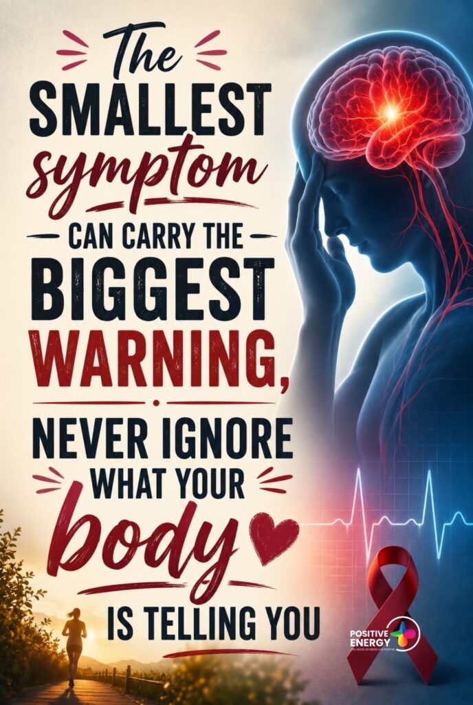 The smallest symptom can carry the biggest warning, never ignore what your body is telling you