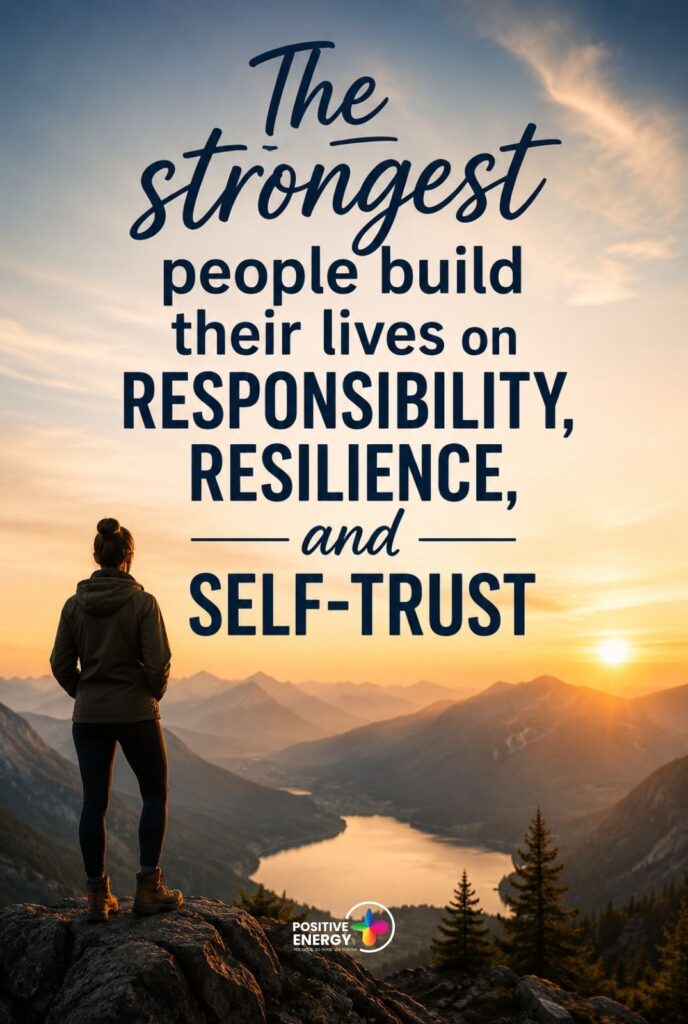 The strongest people build their lives on responsibility, resilience, and self-trust