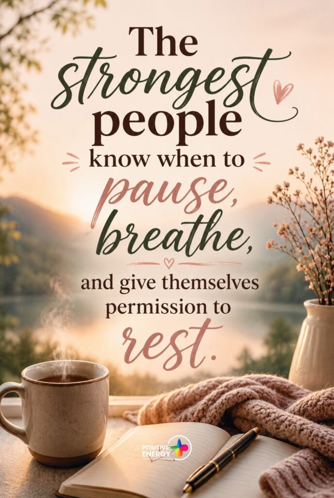 The strongest people know when to pause, breathe, and give themselves permission to rest