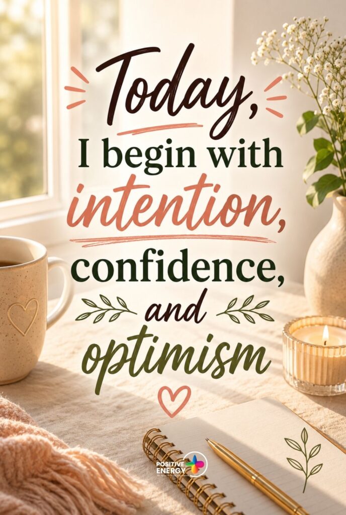 Today, I begin with intention, confidence, and optimism