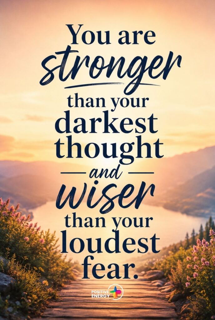 You are stronger than your darkest thought and wiser than your loudest fear.