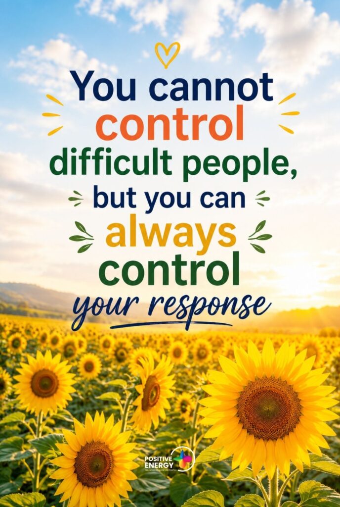 You cannot control difficult people, but you can always control your response