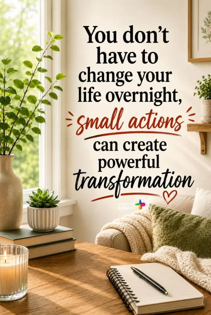 You don't have to change your life overnight, small actions can create powerful transformation