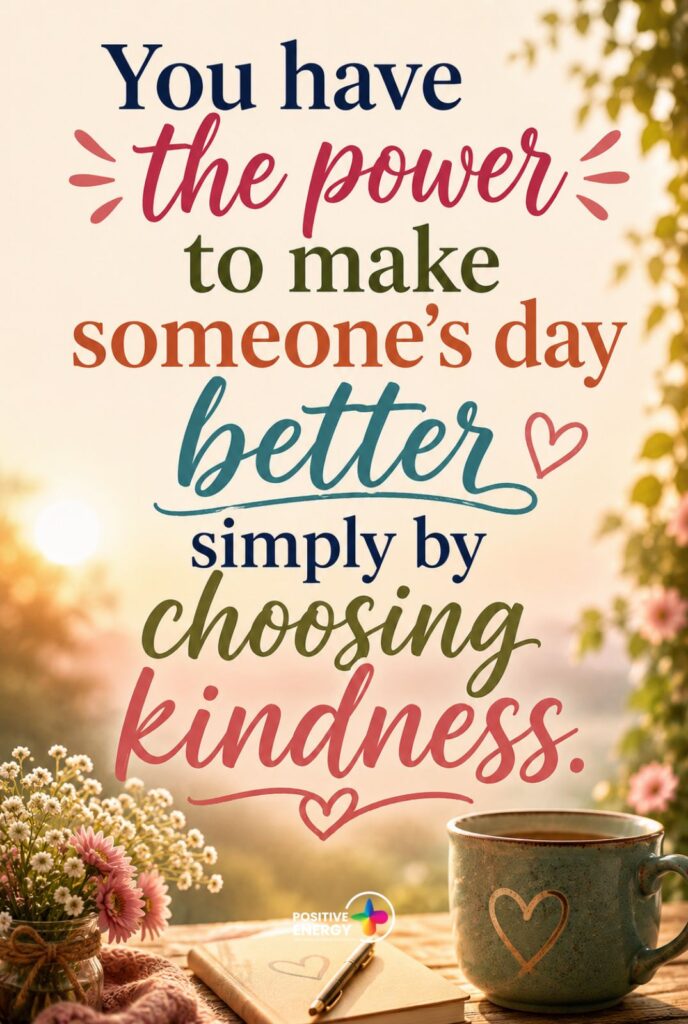 You have the power to make someone’s day better simply by choosing kindness.