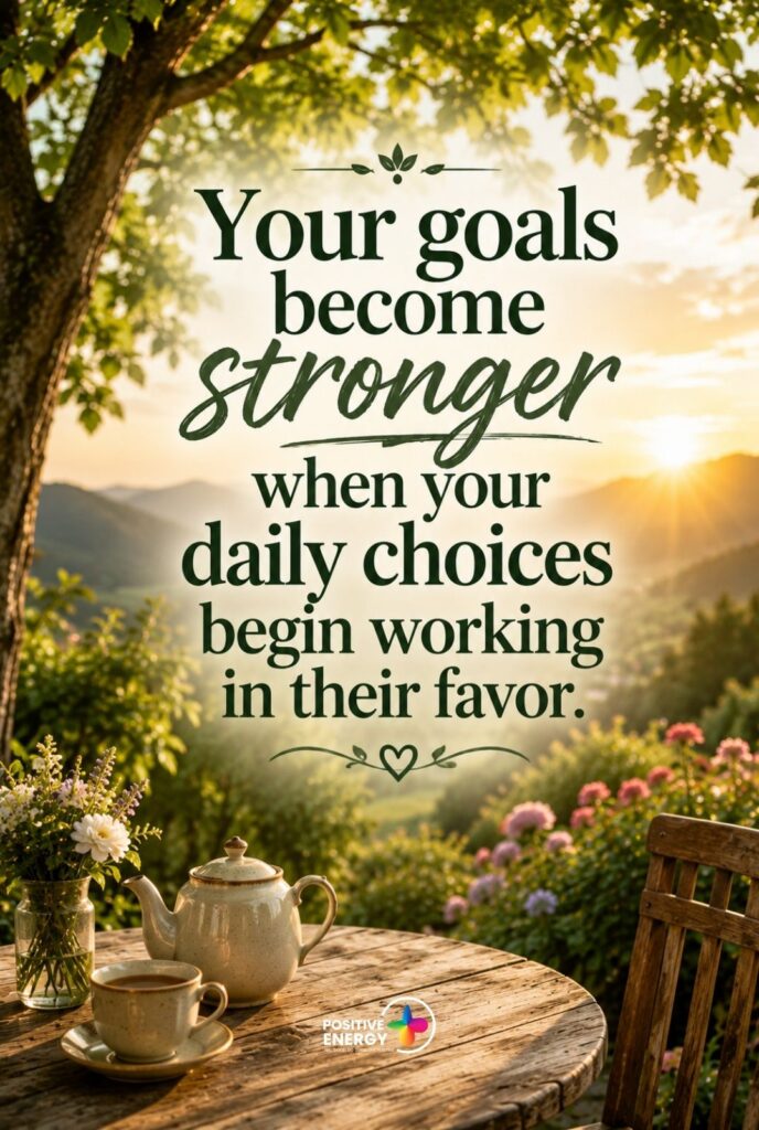 Your goals become stronger when your daily choices begin working in their favor.