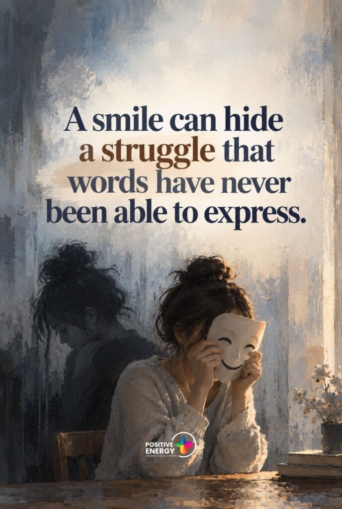 A smile can hide a struggle that words have never been able to express.