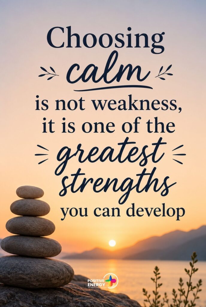 Choosing calm is not weakness, it is one of the greatest strengths you can develop