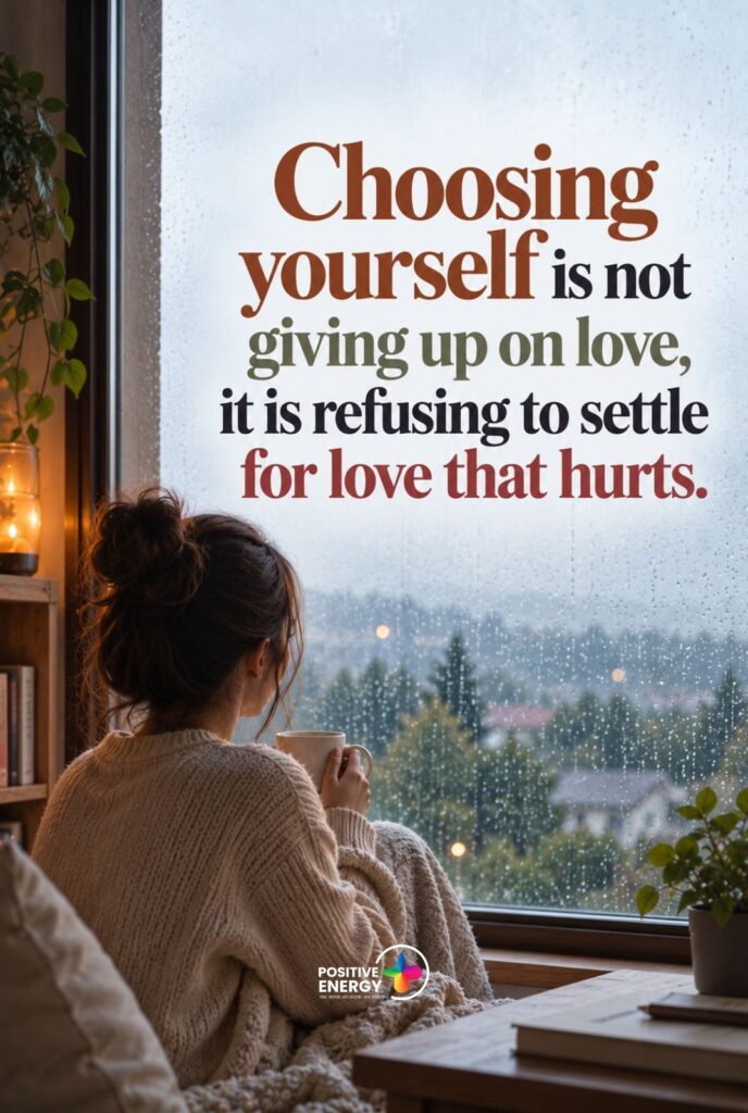 Choosing yourself is not giving up on love, it is refusing to settle for love that hurts