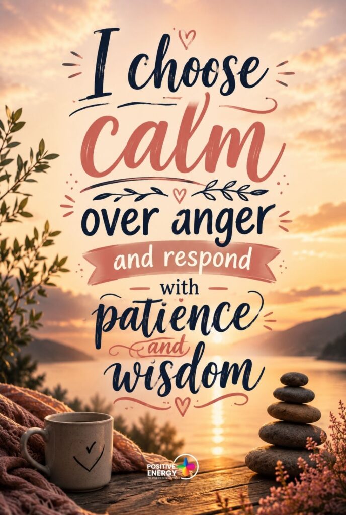 I choose calm over anger and respond with patience and wisdom