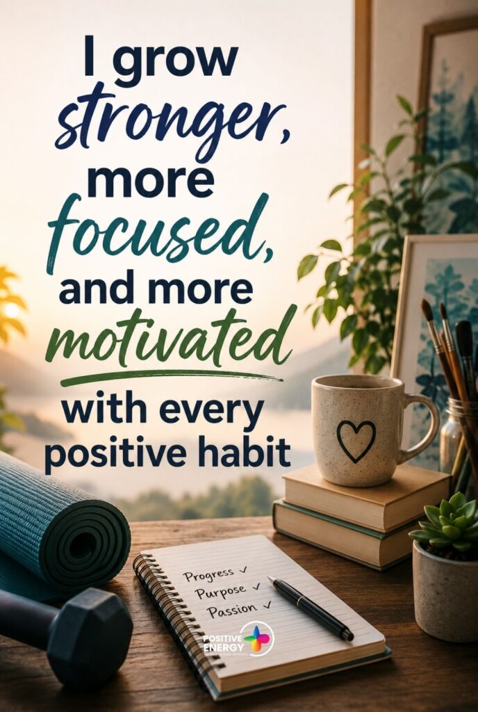I grow stronger, more focused, and more motivated with every positive habit