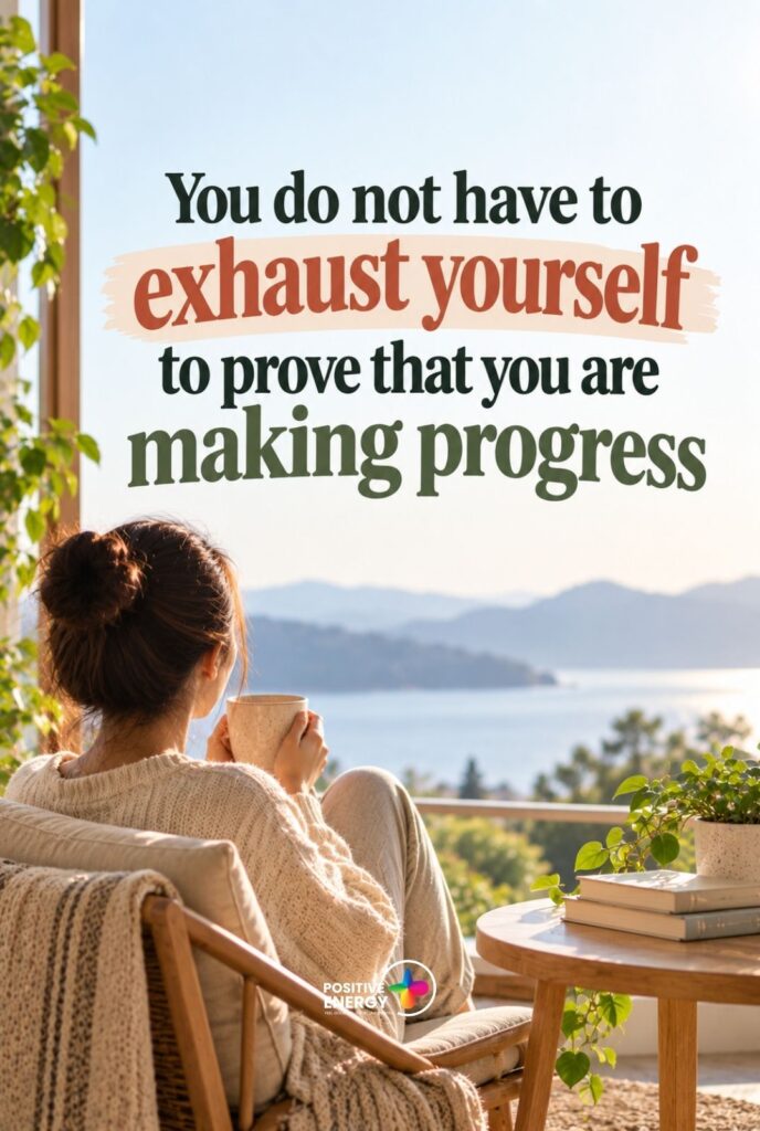 You do not have to exhaust yourself to prove that you are making progress