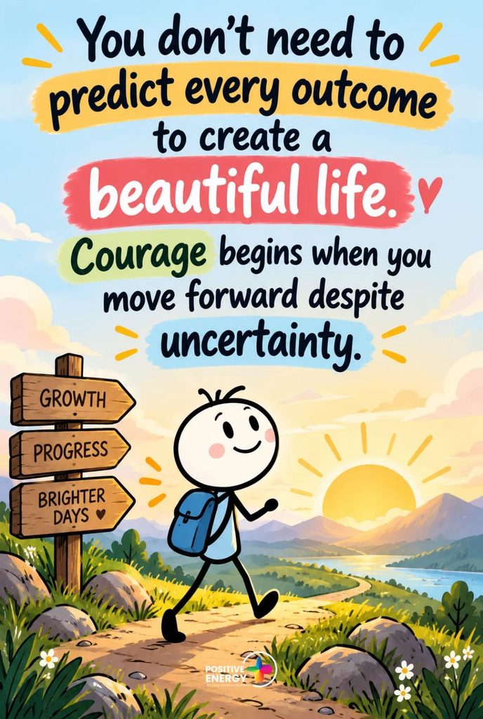 You don't need to predict every outcome to create a beautiful life. Courage begins when you move forward despite uncertainty
