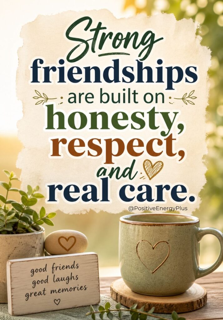 Strong friendships are built on honesty, respect, and real care.